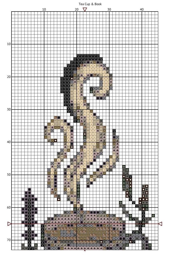 Tea Cup Cross Stitch Bookmark Pattern, Teacup and Lavender PDF ...
