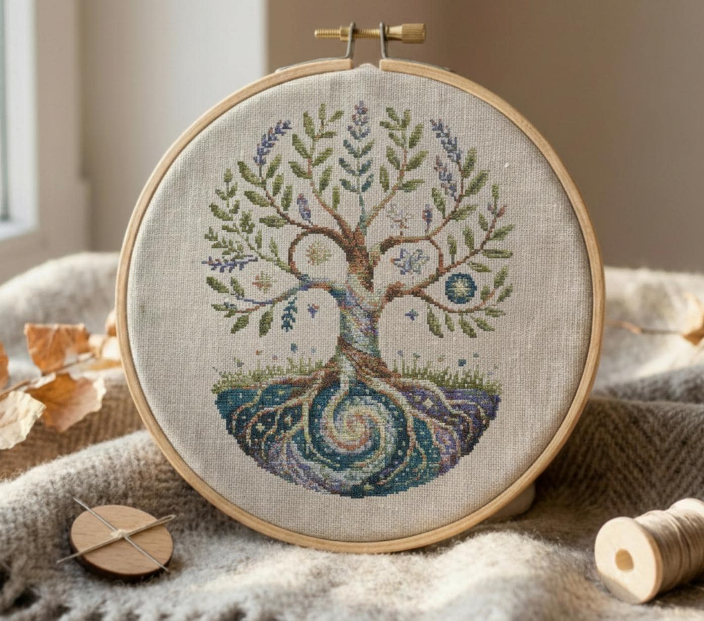 Cosmic Tree of Life Cross Stitch Pattern, Galaxy Fantasy Embroidery PDF ...