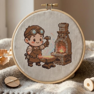 Schmied Kreuzstichmuster, Fantasy Craft Digitaler Download