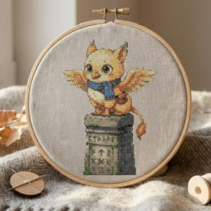 Gryphon Cross Stitch Pattern, Fantasy Creature Embroidery (PDF Pattern)