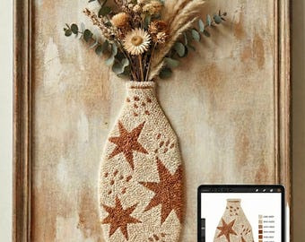 Boho Vases Punch Needle Pattern | Abstract Wall Art (PDF Digital Download)