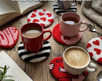 Heart Punch Needle Coaster Pattern - Beginner Template (PDF Pattern)