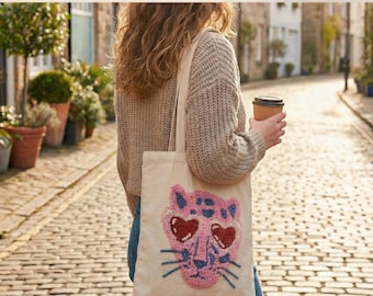 Pink Leopard Tote Bag Punch Needle Pattern (PDF)