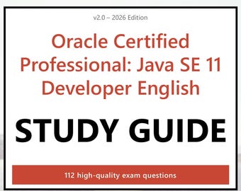 Oracle Professional: Java SE 11 Developer Practice Guide PDF - English, 112 Questions