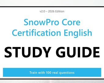 SnowPro Core Practice Guide PDF - Engelska, 100 frågor