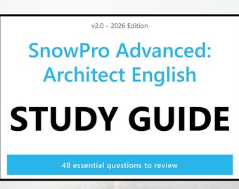 SnowPro Advanced: Arkitektpraktikguide PDF - Engelska, 48 frågor
