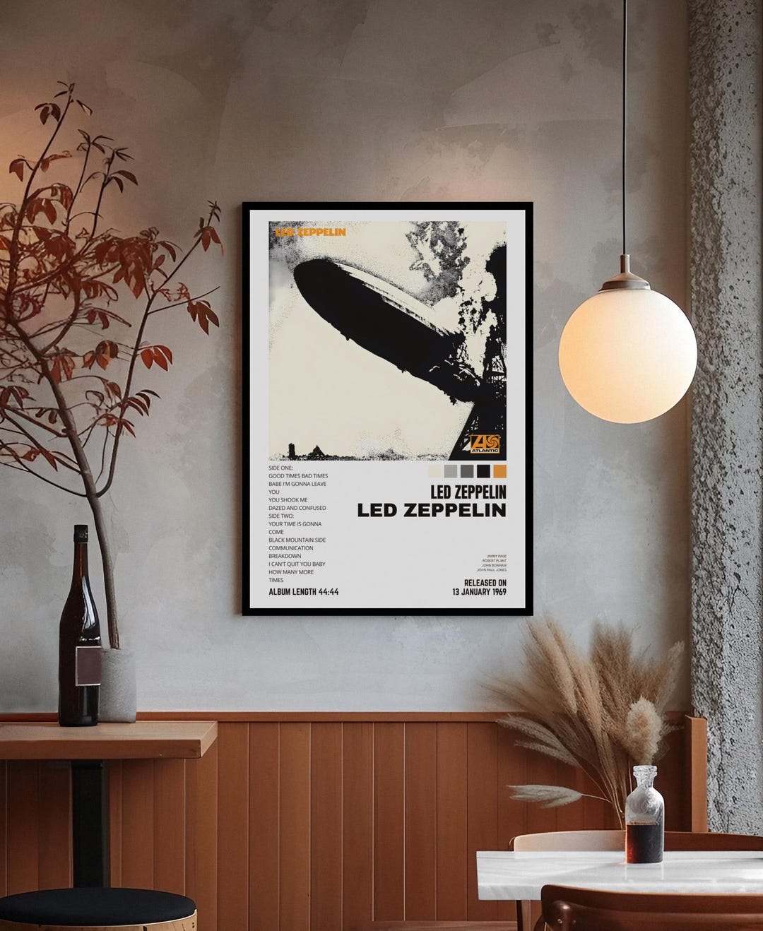 Led Zeppelin Retroactive LED ZEPPELIN Poster | Retro Album Cover Print | Classic Rock Wall Art ...