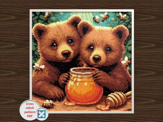 Teddy Bears Cross Stitch Pattern, (PDF, Pattern Keeper Compatible)