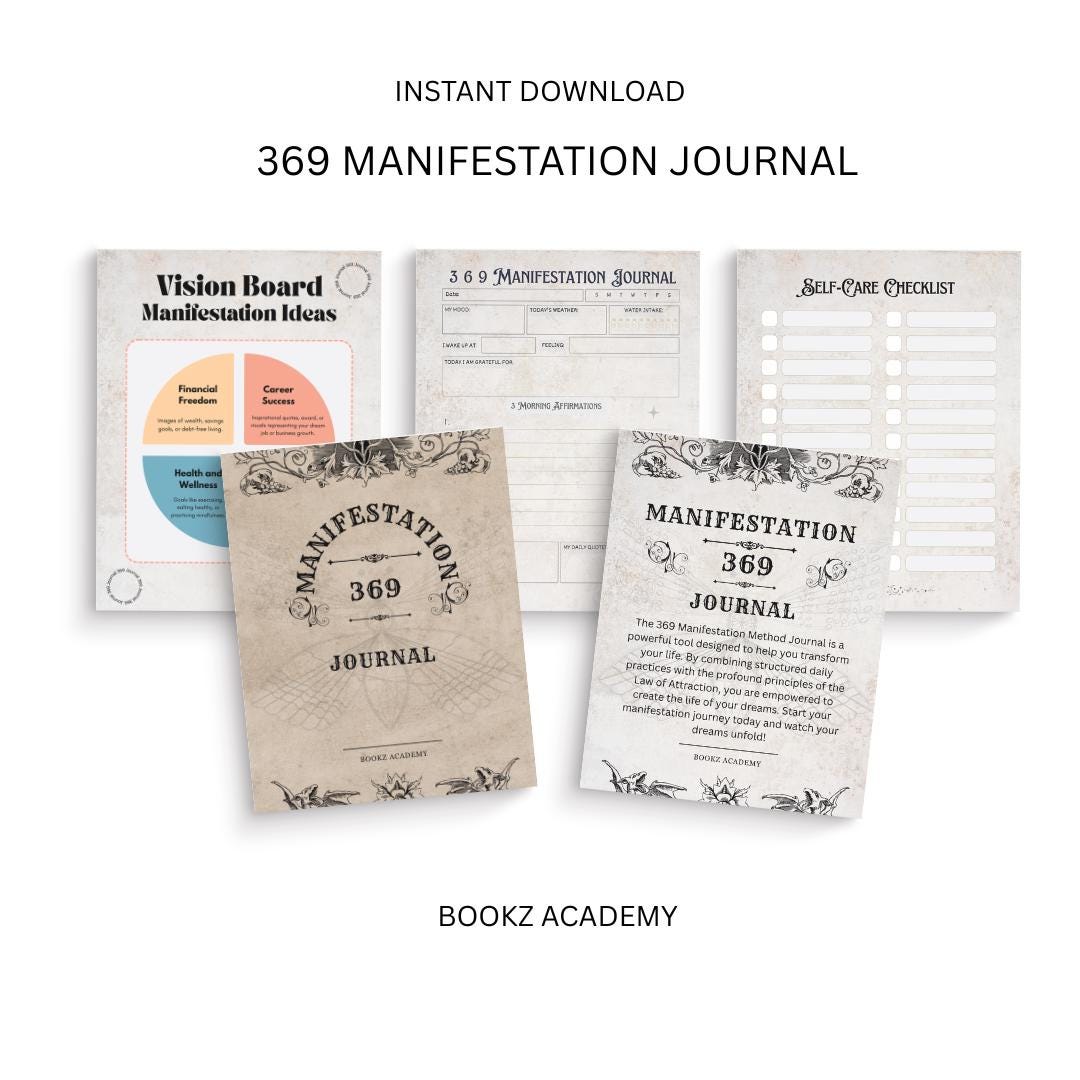 369 Manifestation Journal / 90-day Life Reset & Goal Manifestation ...