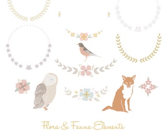 INSTANT DOWNLOAD "Flora & Fauna" - PNG Files - Digital Graphic Set - Photoshop - Photo Overlays