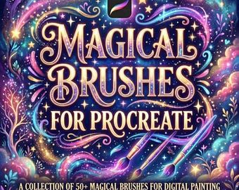 Procreate用マジカルブラシ、スパークル、グロー、ファンタジー効果、スペルアートブラシセット（ペイントブラシスタンプ用）