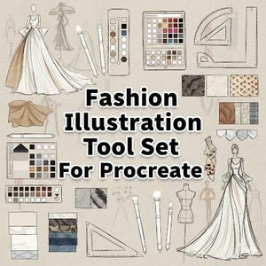 Procreate Fashion Illustration Brush Set | Ultimate Fashion Design Tools | Figure, Fabric Brushes, Pose Stamps, Brushes & Body Stamps