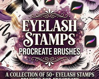 Procreate Eyelashes Brush Bundle, Makeup Brushes & Realistic Eye Detail Tools and Eyelash Stamp and Hair Textures for Procreate