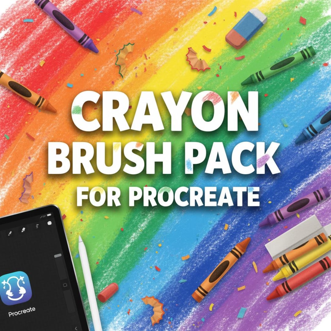 Rustic Crayon Procreate Brush Set | Grainy Wax, Cute Wax, Children’s ...