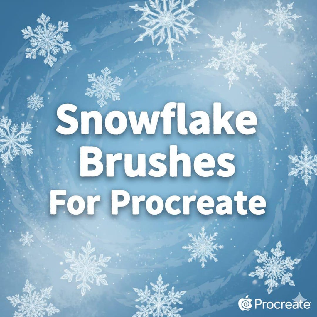 Procreate Snowflake Brush Set | Commercial Use Snow Stamp Pack | Winter ...