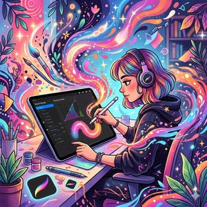 Procreate用グラフィックイラストブラシパック、ざらざらした質感のブラシ、ペイント用レトロインカー＆シェーダー、テクスチャ付きグラフィックアートツールキット 画像 7