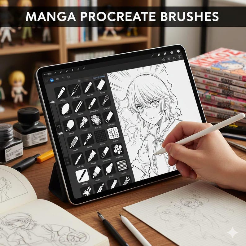 Ultimate Manga Brush Pack for Procreate | Sketching Brushes for Comics ...