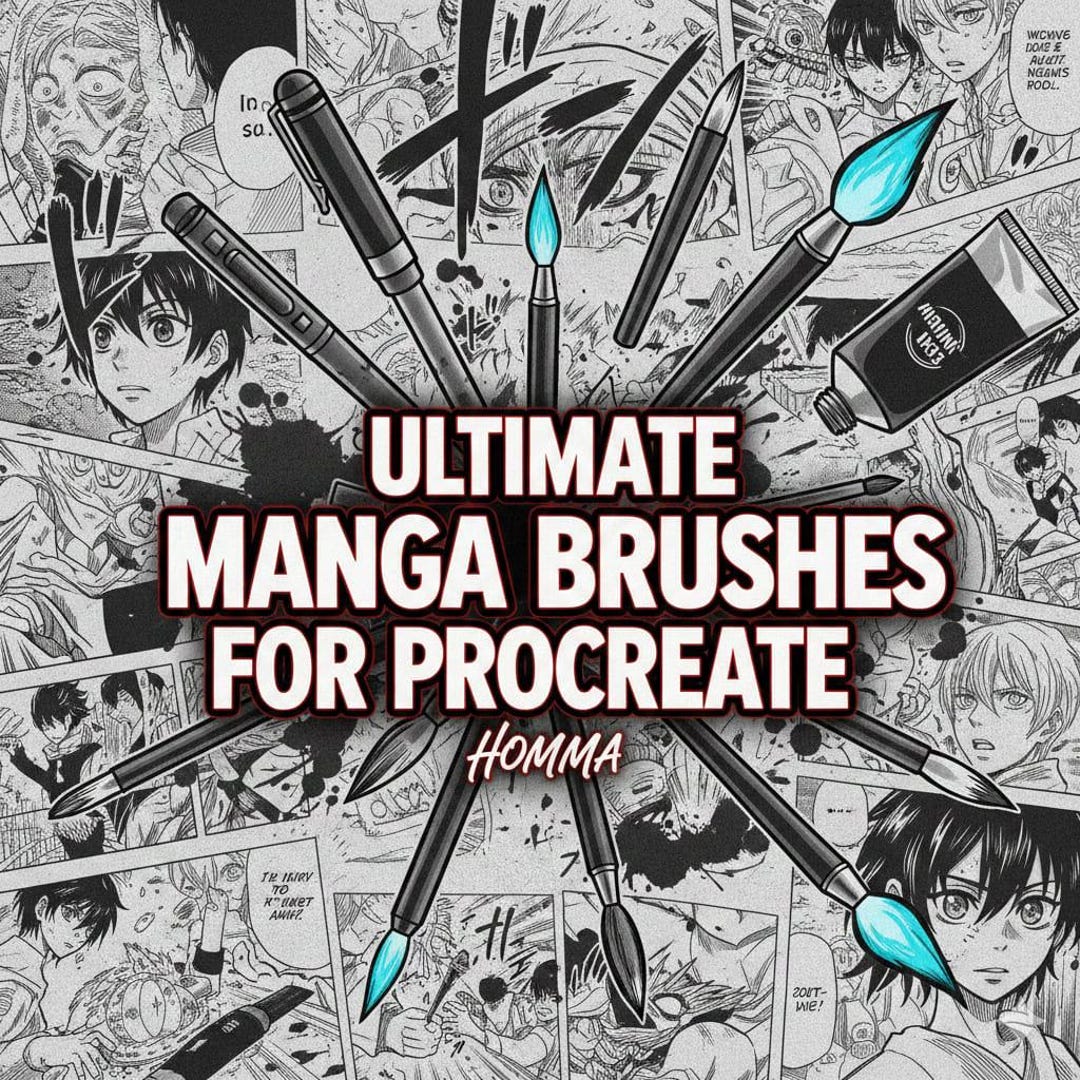 Ultimate Manga Brush Pack for Procreate | Sketching Brushes for Comics ...