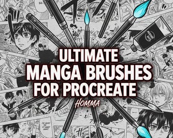 Manga Brush Pack for Procreate, Sketching Brushes for Comics and Webtoons , Gritty Inkers, and Retro Halftone Screentones, Procreate Brushes