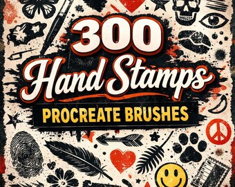 300 Procreate Hand Stamp Brushes Bundle, Hand Gestures, Drawing, Children Art Drawing Brush , Poses & Sketch Reference Brush Set, Procreate