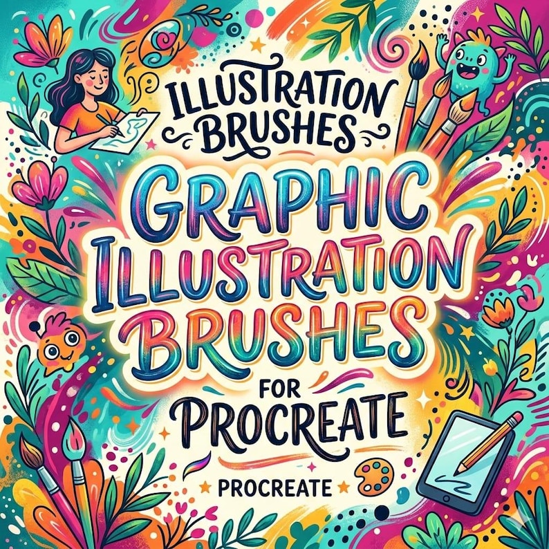Procreate用グラフィックイラストブラシパック、ざらざらした質感のブラシ、ペイント用レトロインカー＆シェーダー、テクスチャ付きグラフィックアートツールキット 画像 1