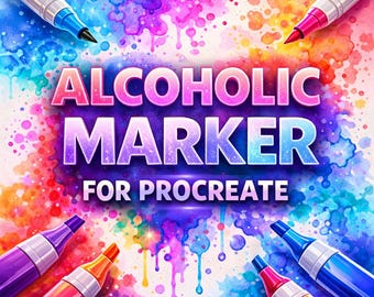 Procreate Alcohol Marker Brush Set, Realistic Copic Style Brushes, Seamless Blending & Textured Strokes and painting brush set
