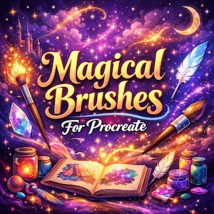 Magical Brushes for Procreate, Sparkle, Glow, Fantasy Effects & Spell Art Brush Set for Painting Brushes Stamps
