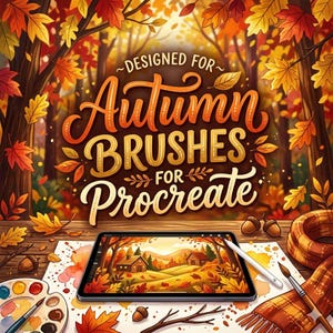 Procreate Autumn Brush Set, Realistic Fall Leaves, Texture, and Nature Stamp Set, Drawing Painting Brush Set