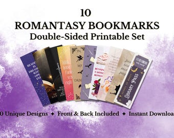 Romantasy Bookmark Bundle | Dark Fantasy Bookmarks Printable | BookTok Reader Bookmark | Digital Download