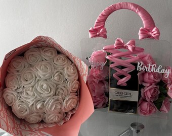 Floral Gift Bag | Artificial Rose Purse, Romantic Keepsake