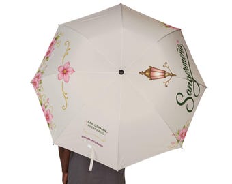 Lámpara con sombrilla floral Sangermeina Script