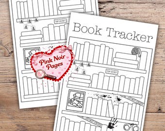 Murder Mystery Reading Tracker, Book Trackers, Bookshelf Reading Log, Reading Challenge 50 Books