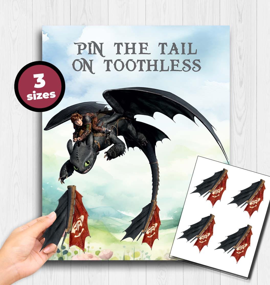 Pin the Tail on Toothless Activity Game | Birthday Night Fury How to ...