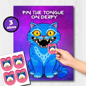 K-Pop Demon Hunter Pin the Tongue on Derpy | Party Printable birthday Activity game Decor Huntrix  | Instant Download