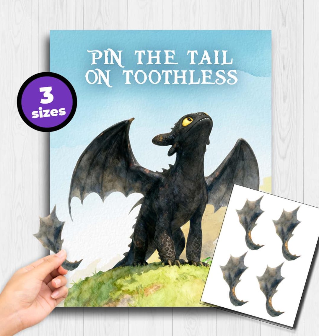 Pin the Tail on Toothless Activity Game | Birthday Night Fury How to ...