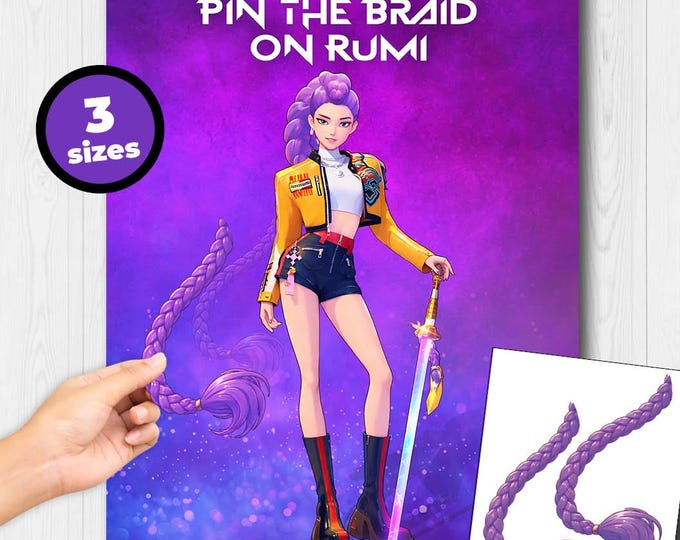 K-pop Demon Hunter Pin the Braid on Rumi | Party Printable Birthday ...