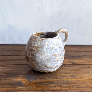 Small ceramic bud vase - rustic light colour handmade vase - Organic textured stoneware - Wabi-sabi home decor- minimalist vessel