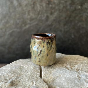 Handgjord rustik kopp 160 ml - Japansk inspirerad yunomi chawan - wabi-sabi keramik