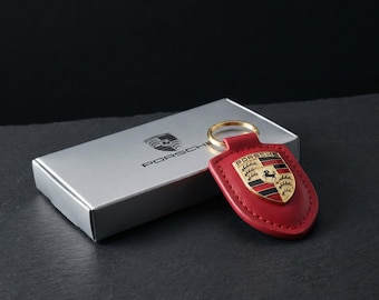 Handmade Red Luxury Inspired by Porsche Leather Key Fob – Luxury Car Accessory Gift