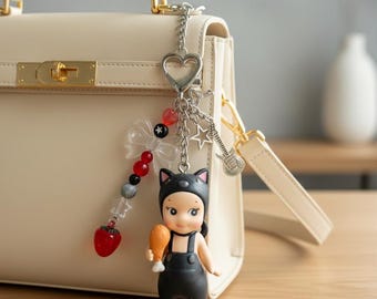 Kawaii Sonny Angel Keychain Handmade Charm - Collectible Bag Gift Cat Lovers Random only 1