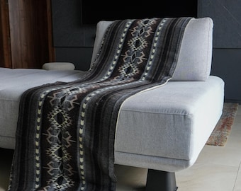 Alpaca Wool Blanket, Thick Warm Bedding, Reversible Boho Design, King Queen Throw & Baby Sizes, Ecuador Handmade Blanket, Southwestern Gift