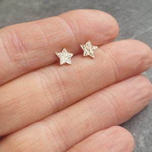 Copper star studs, Astronomy jewellery, 7th anniversary gift, Celestial jewelry, Copper wedding present, You're a star image 2