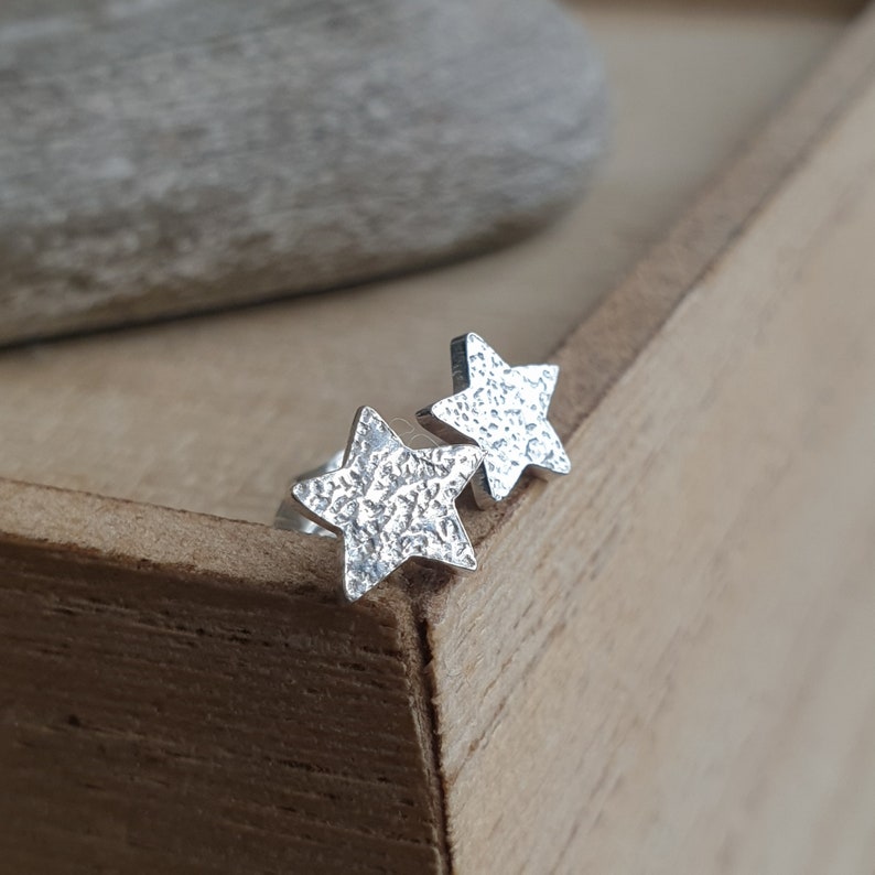 Copper star studs, Astronomy jewellery, 7th anniversary gift, Celestial jewelry, Copper wedding present, You're a star image 9