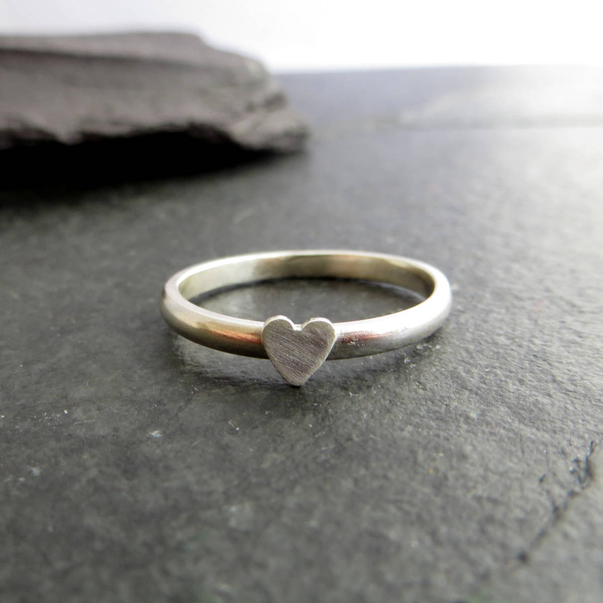Silver Heart Ring Sterling Stacking Ring With Tiny Heart - Etsy UK