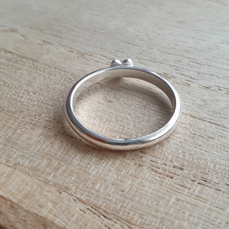 Silver heart ring, Sterling stacking ring with tiny heart, Romantic gift for girlfriend, All sizes made to order image 7