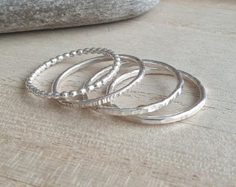 Silver stacking ring, Skinny ring, Dainty silver ring, Minimalist ring, All sizes made to order