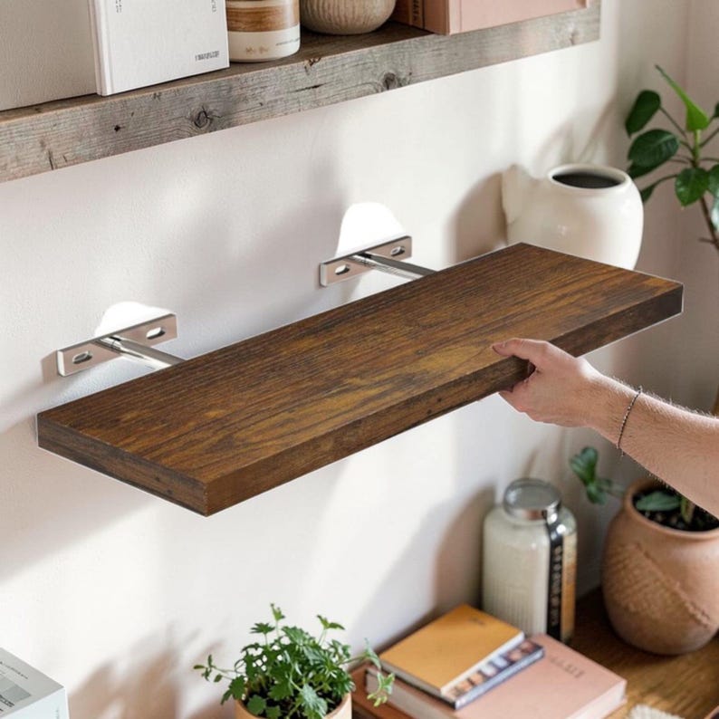 Modern Floating Shelf – Minimalist Wood Wall Decor (white, Black ...