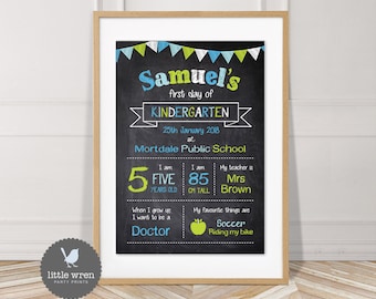 School milestone board, INSTANT DOWNLOAD, First day of school poster, kindergarten, prep, preschool print, 1st day, back to school, digital