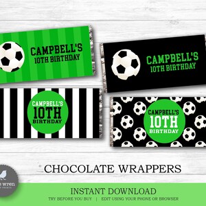 Soccer chocolate wrappers, INSTANT DOWNLOAD, Football birthday party, soccer decorations, Aldi chocolate, labels, boys birthday, futsal