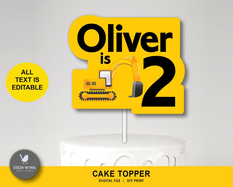 Construction Cake Topper Construction Cake Sign Cake Custom Etsy